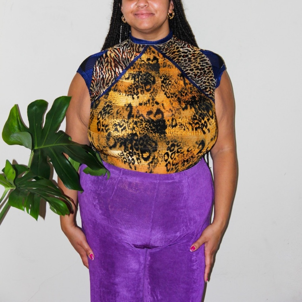 Vintage Popcorn/ Pleats Please Style Top